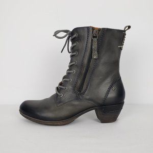 Pikolinos Grey Leather Lace Up Boots Size 7.5